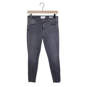 Frame Denim Le High Skinny Jeans Size 27 Faded Grey Charcoal Wash Cotton Blend
